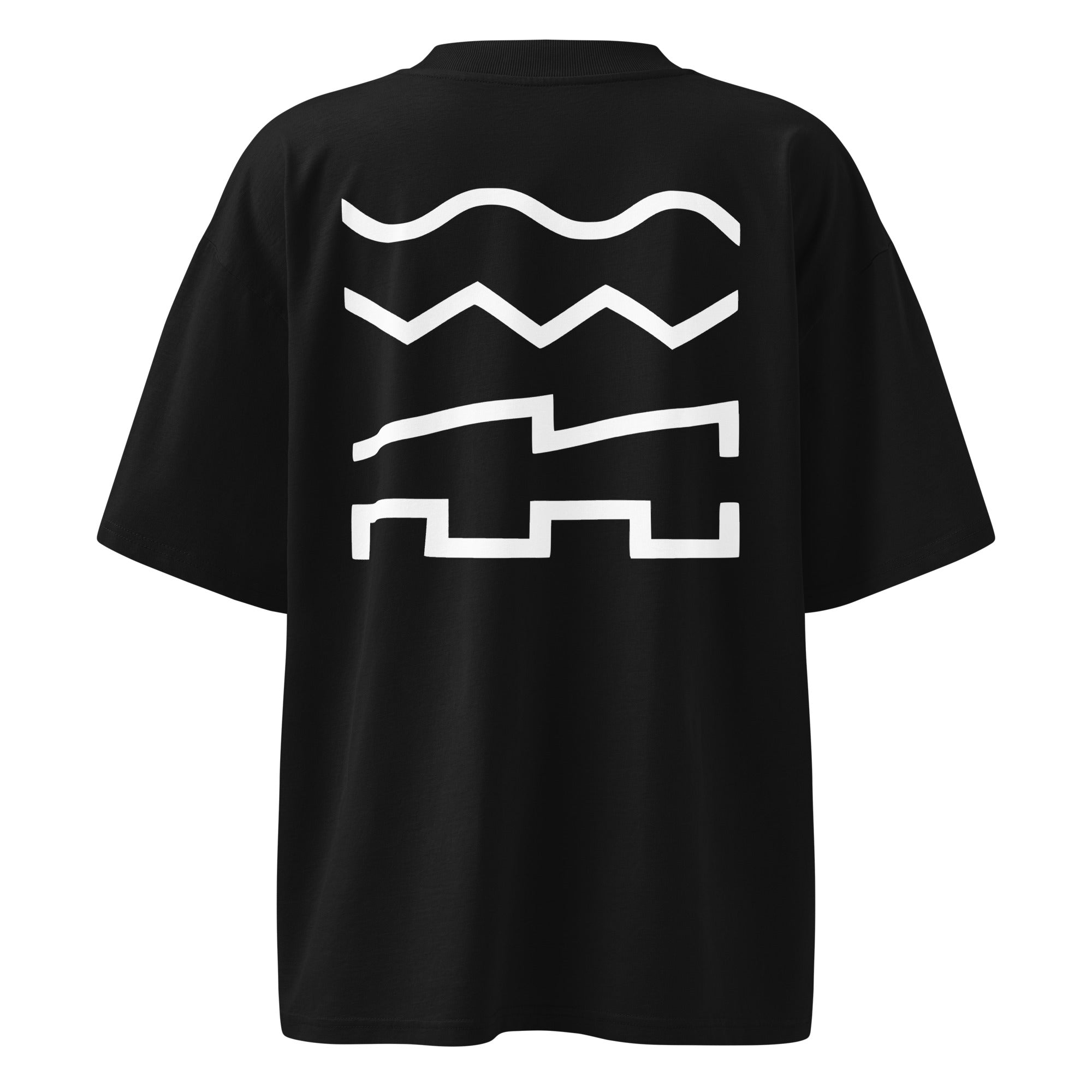 Hostile Form HF-006 SYNTH oversized techno tee in black, back print