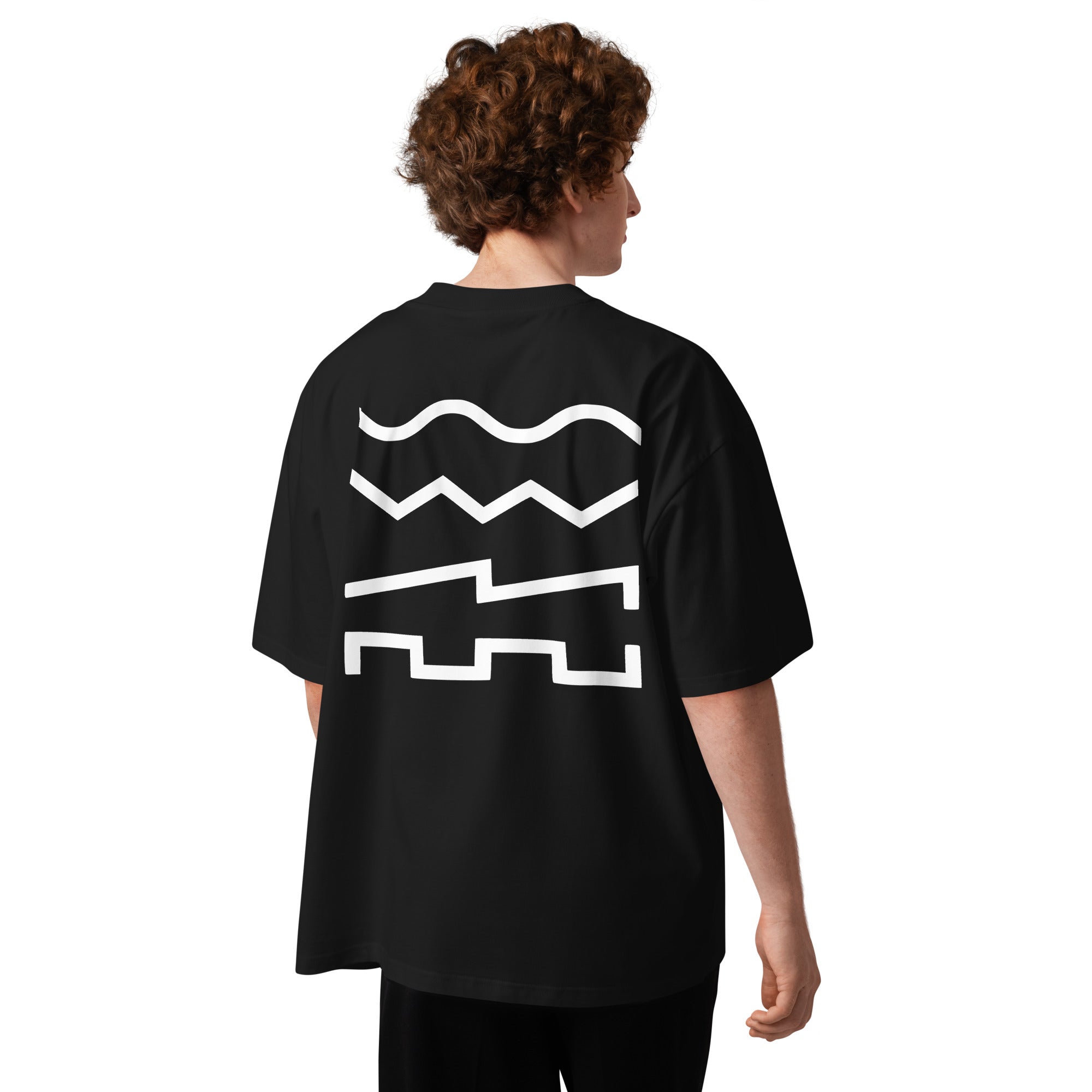 Hostile Form HF-006 SYNTH oversized techno tee in black, back print