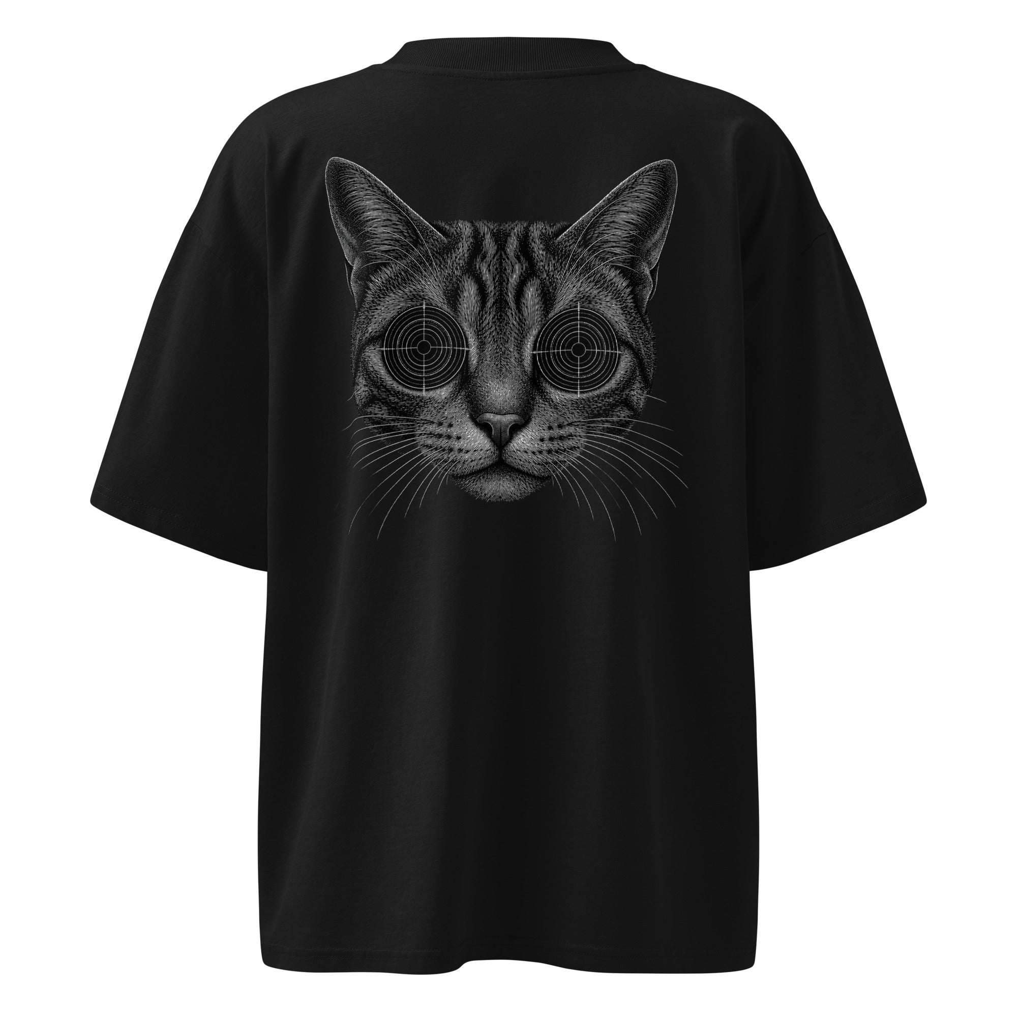 Hostile Form HF-007 CROSSHAIR oversized techno tee in black, back print
