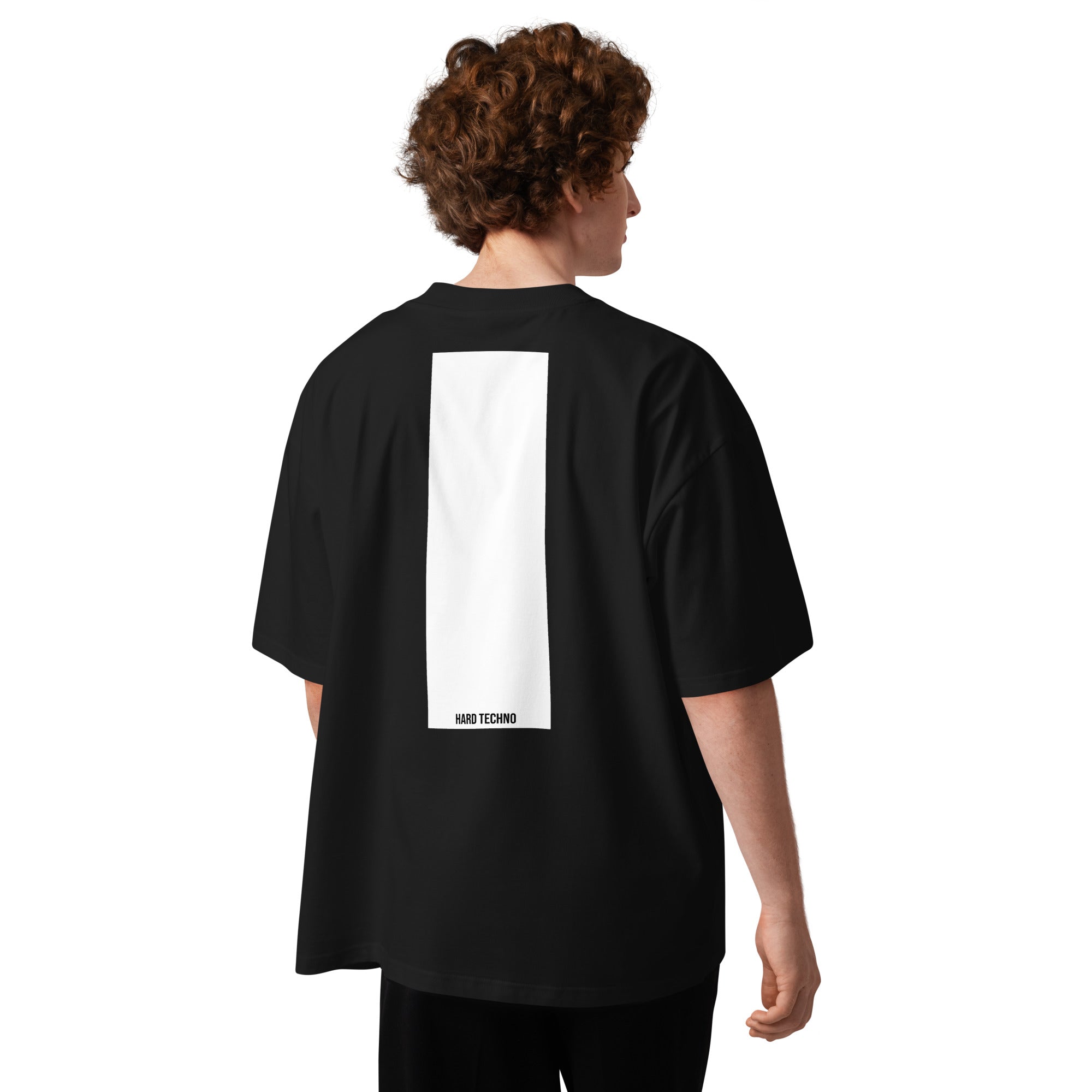 Hostile Form HF-002 PILLAR oversized techno tee in black, back print