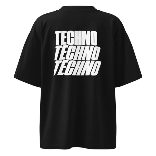Hostile Form HF-004 SLANT.02 oversized techno tee in black, back print