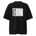 Hostile Form HF-005 WARP oversized techno tee in black, back print